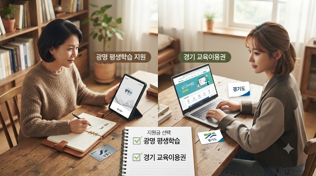 광명평생학습지원금과 경기도 교육이용권, 어떤 선택이 유리할까
