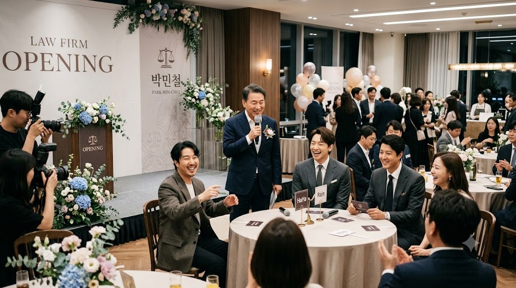 박민철 로펌 개업, 스타들의 응원과 화려한 현장 스케치