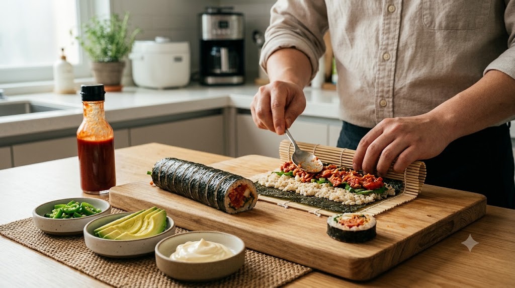 불닭 참치마요 김밥 매운맛 조절 비법 소개