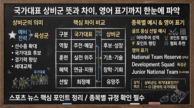국가대표 상비군 뜻과 차이, 영어 표기까지 한눈에 파악