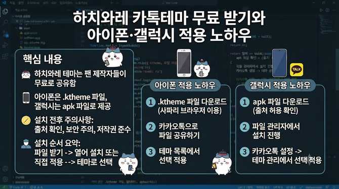 하치와레 카톡테마 무료 받기와 아이폰·갤럭시 적용 노하우