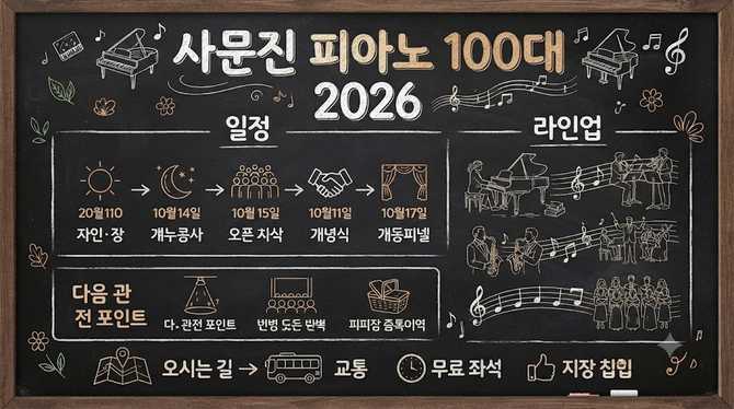 사문진 피아노 100대 2026 일정과 라인업, 다음 관전 포인트는?