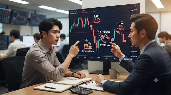 이더리움 낙폭이 비트코인보다 큰 이유, ETF와 청산의 합작, 다음 수순은?