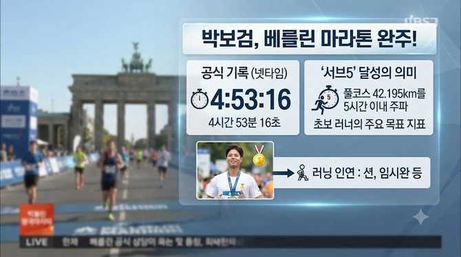 박보검 베를린 마라톤 기록과 서브5의 의미, 러닝 인연 살펴보기