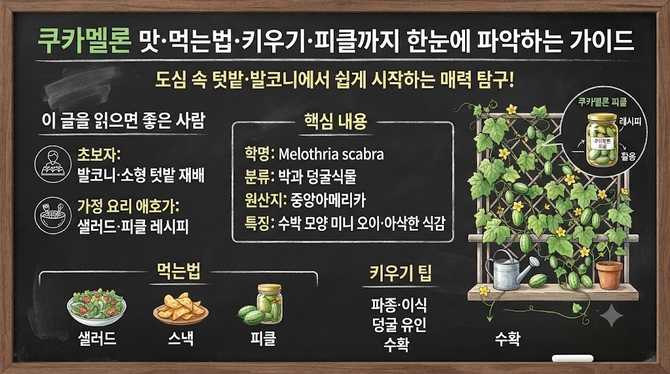 쿠카멜론 맛·먹는법·키우기·피클까지 한눈에 파악하는 가이드