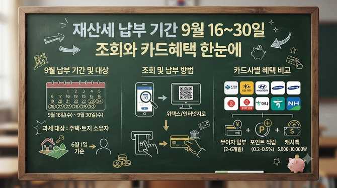 재산세 납부 기간 9월 16~30일, 조회와 카드혜택 한눈에