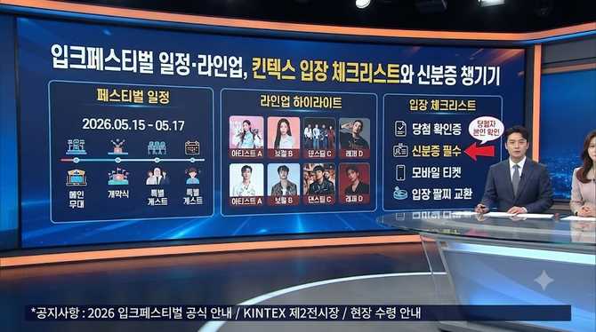 입크페스티벌 일정·라인업, 킨텍스 입장 체크리스트와 신분증 챙기기