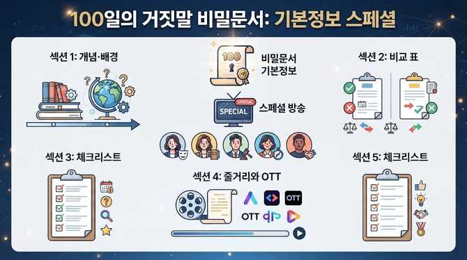 100일의 거짓말 비밀문서 기본정보 스페셜 방송으로 먼저 만난 주역 다섯 (기본정보)