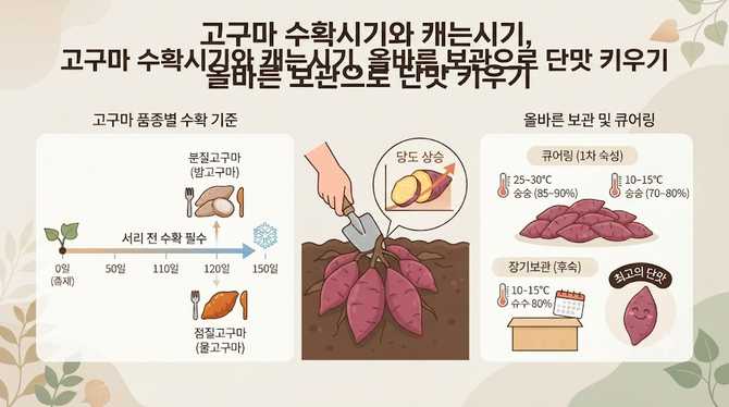 고구마 수확시기와 캐는시기, 올바른 보관으로 단맛 키우기