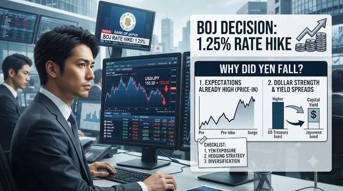 일본 금리 발표일 1.25% 인상 결과｜엔화환율은 왜 더 떨어졌을까