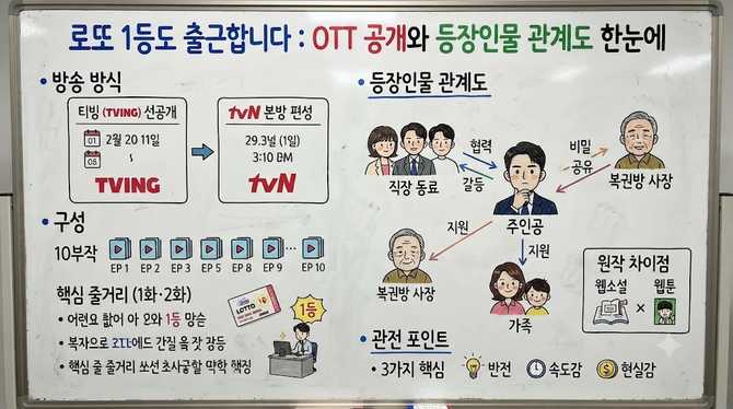 로또 1등도 출근합니다: OTT 공개와 등장인물 관계도 한눈에