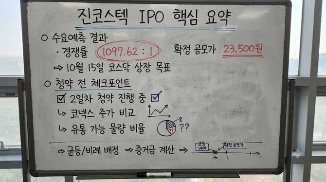 진코스텍 수요예측 1097.62대1, 공모가 23,500원… 2일차 청약 전 핵심 포인트